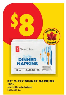 PC® 2-PLY DINNER NAPKINS, 180'S