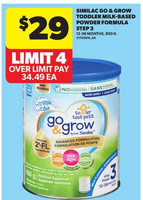 SIMILAC GO & GROW TODDLER MILK-BASED POWDER FORMULA STEP 3, 850 G
