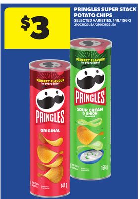 PRINGLES SUPER STACK POTATO CHIPS, 148/156 G