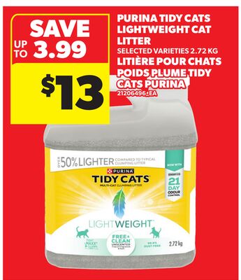 PURINA TIDY CATS LIGHTWEIGHT CAT LITTER, 2.72 KG