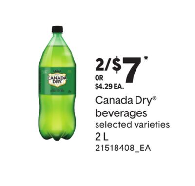 CANADA DRY® BEVERAGES, 2 L