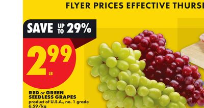 RED or GREEN SEEDLESS GRAPES