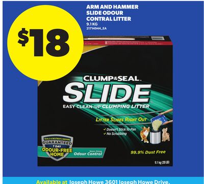 ARM AND HAMMER SLIDE ODOUR CONTROL LITTER, 9.1 KG