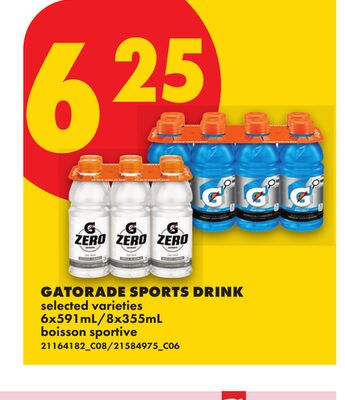 GATORADE SPORTS DRINK, 6X591ML/8X355ML