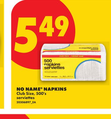 NO NAME® NAPKINS, 500's