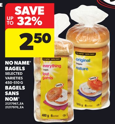 NO NAME® BAGELS, 450-510 G