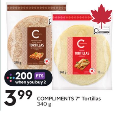 COMPLIMENTS 7" Tortillas