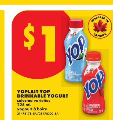 YOPLAIT YOP DRINKABLE YOGURT, 225 mL