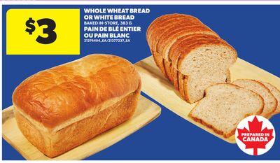 WHOLE WHEAT BREAD OR WHITE BREAD, 383 G