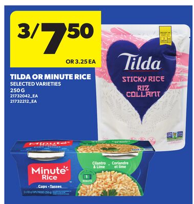 TILDA OR MINUTE RICE, 250 G