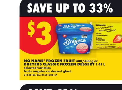 NO NAME® FROZEN FRUIT 300/400 G OR BREYERS CLASSIC FROZEN DESSERT 1.41 L