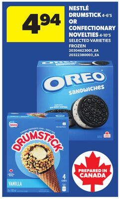 NESTLÉ DRUMSTICK 4-6'S OR CONFECTIONARY NOVELTIES 4-10'S