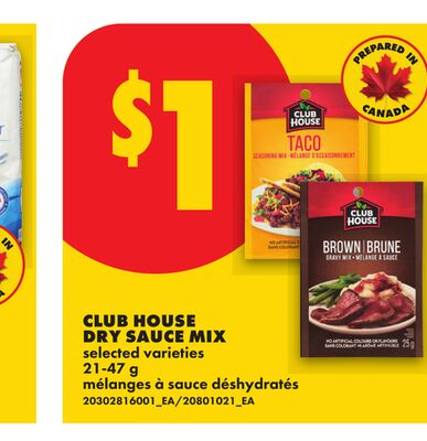 CLUB HOUSE DRY SAUCE MIX, 21-47 g