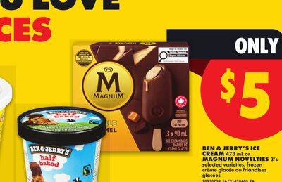 BEN & JERRY'S ICE CREAM, 473 ML OR MAGNUM VARIETIES, 3'S