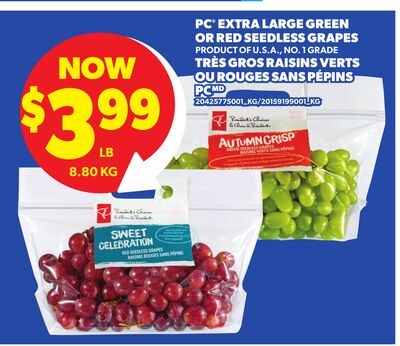 PC® EXTRA LARGE GREEN OR RED SEEDLESS GRAPES