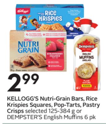 Nutri-Grain Bars, Rice Krispies Squares, Pop-Tarts, Pastry