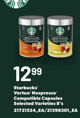 STARBUCKS® VERTUO® NESPRESSO® COMPATIBLE CAPSULES, 8'S