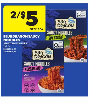 BLUE DRAGON SAUCY NOODLES, 122 G