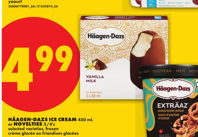 HÄAGEN-DAZS ICE CREAM, 450 ML OR NOVELTIES, 3/4'S