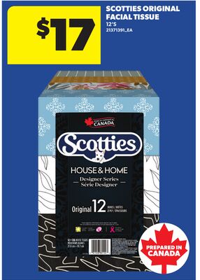 SCOTTIES ORIGINAL FACIAL TISSUE, 12'S