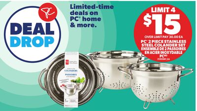 PC 2 PIECE STAINLESS STEEL COLANDER SET
