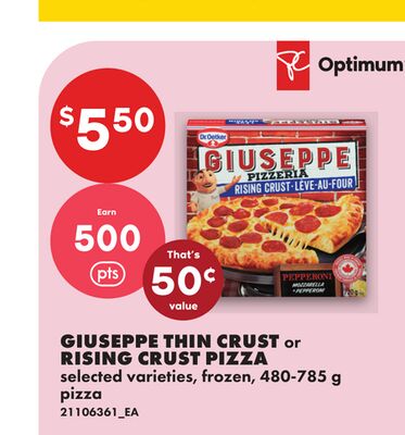 GIUSEPPE THIN CRUST or RISING CRUST PIZZA, 480-785 G
