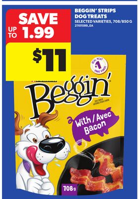 BEGGIN' STRIPS DOG TREATS, 708/850 G