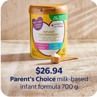 Parent's Choice milk-based infant formula