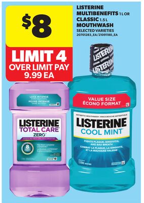 LISTERINE MULTIBENEFITS, 1 L OR CLASSIC, 1.5 L MOUTHWASH