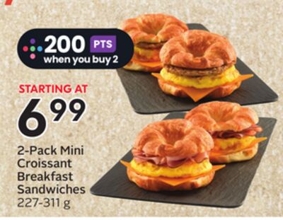 2-Pack Mini Croissant Breakfast Sandwiches
