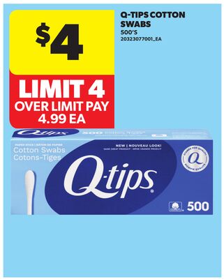 Q-TIPS COTTON SWABS, 500'S