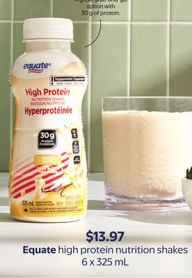 Equate high protein nutrition shakes