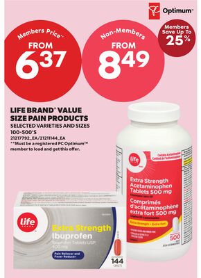 LIFE BRAND® VALUE SIZE PAIN PRODUCTS, 100-500'S