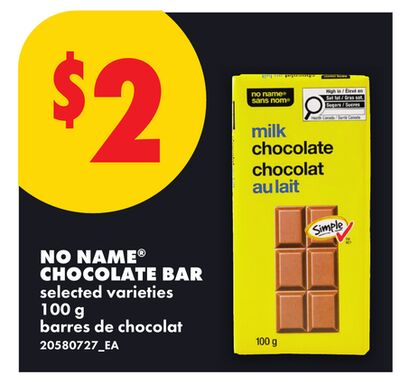 NO NAME® CHOCOLATE BAR, 100 g