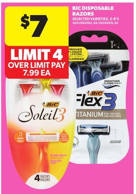 BIC DISPOSABLE RAZORS, 2-8'S