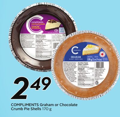 COMPLIMENTS Graham or Chocolate Crumb Pie Shells