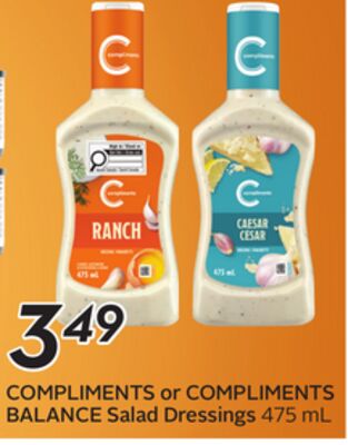 COMPLIMENTS or COMPLIMENTS BALANCE Salad Dressings