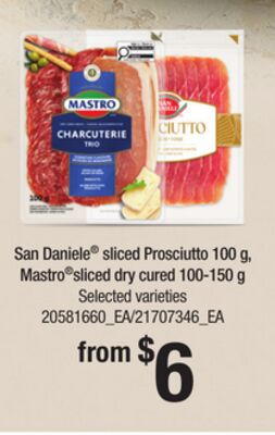 SAN DANIELE® SLICED PROSCIUTTO, 100 G, MASTRO®SLICED DRY CURED, 100-150 G