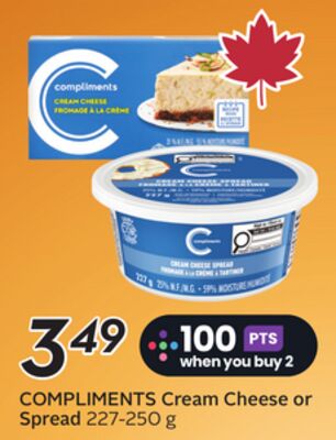 COMPLIMENTS Cream Cheese or Spread