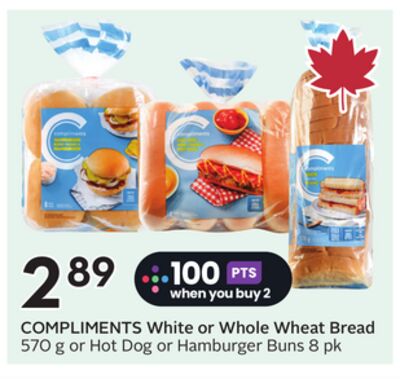 COMPLIMENTS White or Whole Wheat Bread