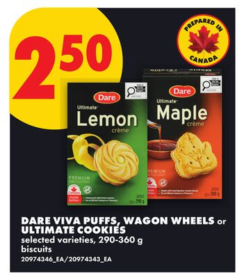 DARE VIVA PUFFS, WAGON WHEELS OR ULTIMATE COOKIES, 290-360 g