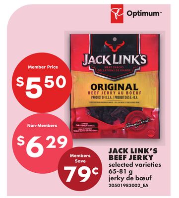 JACK LINK'S BEEF JERKY, 65-81 g