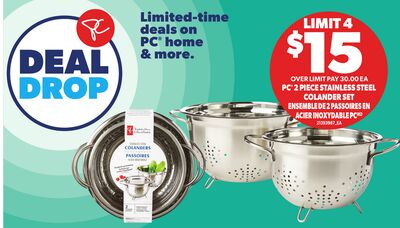 PC 2 PIECE STAINLESS STEEL COLANDER SET