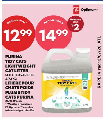 PURINA TIDY CATS LIGHTWEIGHT CAT LITTER, 2.72 KG
