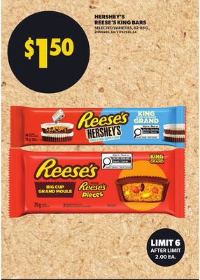 HERSHEY'S REESE'S KING BARS, 62-85 G
