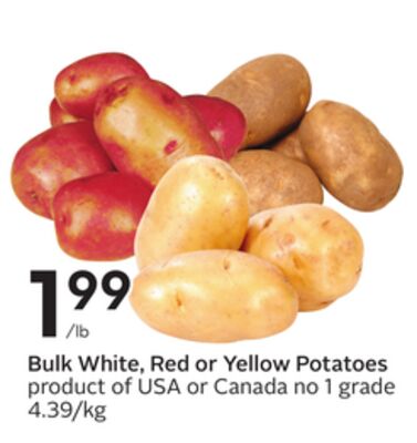 Bulk White, Red or Yellow Potatoes