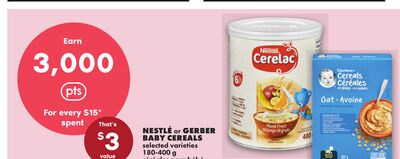 NESTLÉ OR GERBER BABY CEREALS, 180-400 g