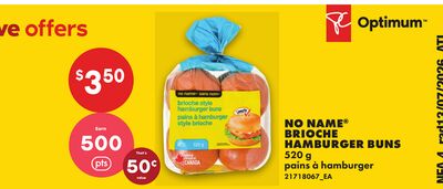 NO NAME® BRIOCHE HAMBURGER BUNS, 520 G