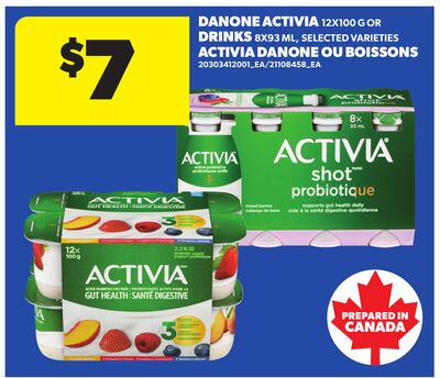 DANONE ACTIVIA, 12X100 G OR DRINKS, 8X93 ML