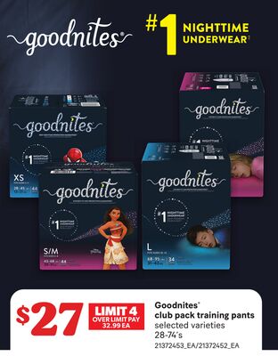 GOODNITES® CLUB PACK TRAINING PANTS, 28-74'S